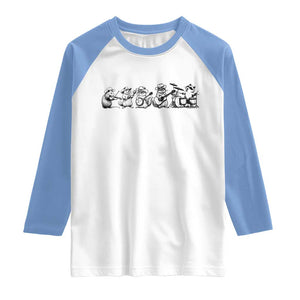 Animal Band Raglan Shirt Funny Forest Animals Playing Instruments Vintage Music Lovers TS10 White Carolina Blue Print Your Wear