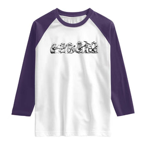 Animal Band Raglan Shirt Funny Forest Animals Playing Instruments Vintage Music Lovers TS10 White Purple Print Your Wear
