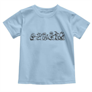 Animal Band Toddler T Shirt Funny Forest Animals Playing Instruments Vintage Music Lovers TS10 Light Blue Print Your Wear