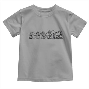 Animal Band Toddler T Shirt Funny Forest Animals Playing Instruments Vintage Music Lovers TS10 Sport Gray Print Your Wear