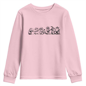 Animal Band Youth Sweatshirt Funny Forest Animals Playing Instruments Vintage Music Lovers TS10 Light Pink Print Your Wear