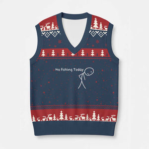 No Fishing Today V-Neck Knit Sweater Vest Funny Fishing Gifts Fathers Day TS10 Navy Red Print Your Wear