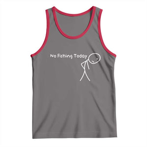 No Fishing Today Tank Top Funny Fishing Gifts Fathers Day TS10 Deep Heather Red Print Your Wear