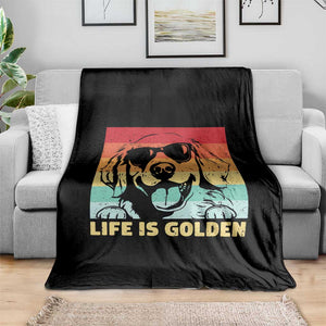 Golden Retriever Dog Throw Blanket Life is Golden Retro Vintage TS10 Print Your Wear