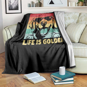 Golden Retriever Dog Throw Blanket Life is Golden Retro Vintage TS10 Print Your Wear