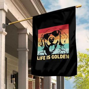 Golden Retriever Dog Garden Flag Life is Golden Retro Vintage TS10 Print Your Wear