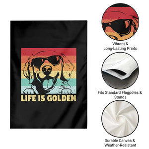 Golden Retriever Dog Garden Flag Life is Golden Retro Vintage TS10 Print Your Wear