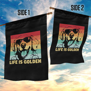 Golden Retriever Dog Garden Flag Life is Golden Retro Vintage TS10 Print Your Wear