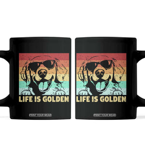 Golden Retriever Dog Coffee Mug Life is Golden Retro Vintage TS10 Black Print Your Wear