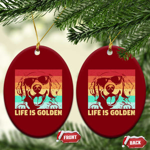 Golden Retriever Dog Ceramic Ornament Life is Golden Retro Vintage TS10 Print Your Wear