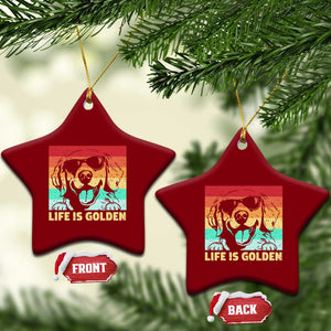 Golden Retriever Dog Ceramic Ornament Life is Golden Retro Vintage TS10 Print Your Wear