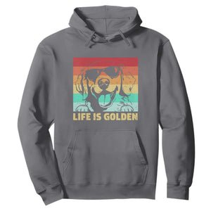 Golden Retriever Dog Hoodie Life is Golden Retro Vintage TS10 Charcoal Print Your Wear
