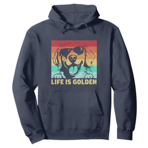 Golden Retriever Dog Hoodie Life is Golden Retro Vintage TS10 Navy Print Your Wear