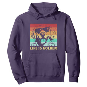 Golden Retriever Dog Hoodie Life is Golden Retro Vintage TS10 Purple Print Your Wear