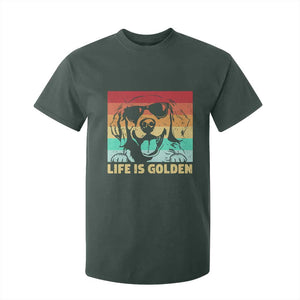 Golden Retriever Dog T Shirt For Kid Life is Golden Retro Vintage TS10 Dark Forest Green Print Your Wear