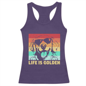Golden Retriever Dog Racerback Tank Top Life is Golden Retro Vintage TS10 Purple Print Your Wear