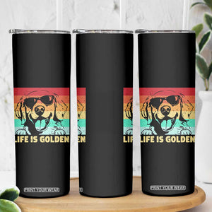 Golden Retriever Dog Skinny Tumbler Life is Golden Retro Vintage TS10 Print Your Wear