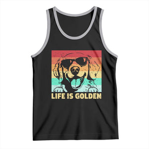 Golden Retriever Dog Tank Top Life is Golden Retro Vintage TS10 Black Athletic Heather Print Your Wear
