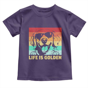 Golden Retriever Dog Toddler T Shirt Life is Golden Retro Vintage TS10 Purple Print Your Wear
