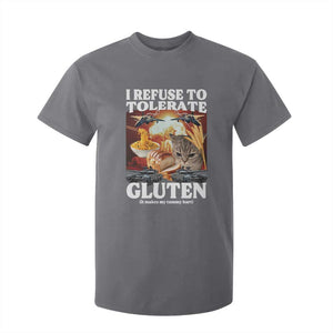 Gluten Intolerance Cat Meme T Shirt For Kid I Refuse To Tolerate Gluten TS10 Charcoal Print Your Wear