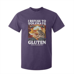 Gluten Intolerance Cat Meme T Shirt For Kid I Refuse To Tolerate Gluten TS10 Purple Print Your Wear