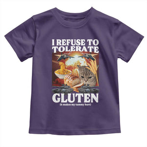 Gluten Intolerance Cat Meme Toddler T Shirt I Refuse To Tolerate Gluten TS10 Purple Print Your Wear