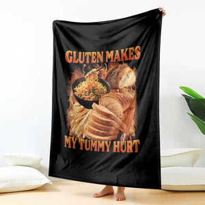 Funny Gluten Free Throw Blanket Gluten Makes My Tummy Hurt Vintage Bootleg Graphic TS10 Print Your Wear
