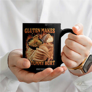 Funny Gluten Free Coffee Mug Gluten Makes My Tummy Hurt Vintage Bootleg Graphic TS10 Print Your Wear