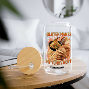 Funny Gluten Free Glass Can Gluten Makes My Tummy Hurt Vintage Bootleg Graphic TS10 Print Your Wear