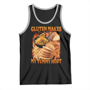 Funny Gluten Free Tank Top Gluten Makes My Tummy Hurt Vintage Bootleg Graphic TS10 Black Athletic Heather Print Your Wear