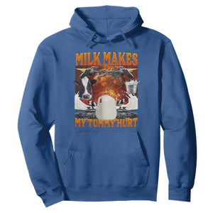 Lactose Intolerant Meme Hoodie Milk Makes My Tummy Hurt Vintage Bootleg Graphic TS10 Royal Blue Print Your Wear