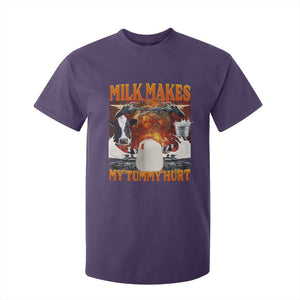 Lactose Intolerant Meme T Shirt For Kid Milk Makes My Tummy Hurt Vintage Bootleg Graphic TS10 Purple Print Your Wear
