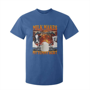 Lactose Intolerant Meme T Shirt For Kid Milk Makes My Tummy Hurt Vintage Bootleg Graphic TS10 Royal Blue Print Your Wear