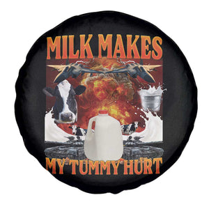 Lactose Intolerant Meme Spare Tire Cover Milk Makes My Tummy Hurt Vintage Bootleg Graphic TS10 Print Your Wear
