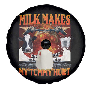 Lactose Intolerant Meme Spare Tire Cover Milk Makes My Tummy Hurt Vintage Bootleg Graphic TS10 Print Your Wear