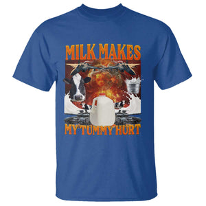 Lactose Intolerant Meme T Shirt Milk Makes My Tummy Hurt Vintage Bootleg Graphic TS10 Royal Blue Print Your Wear