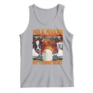 Lactose Intolerant Meme Tank Top Milk Makes My Tummy Hurt Vintage Bootleg Graphic TS10 Athletic Heather Print Your Wear