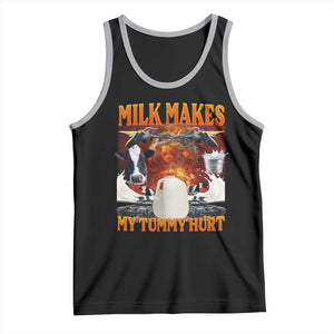 Lactose Intolerant Meme Tank Top Milk Makes My Tummy Hurt Vintage Bootleg Graphic TS10 Black Athletic Heather Print Your Wear