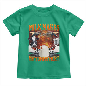 Lactose Intolerant Meme Toddler T Shirt Milk Makes My Tummy Hurt Vintage Bootleg Graphic TS10 Irish Green Print Your Wear