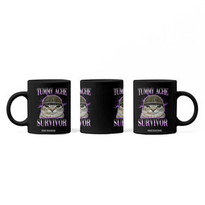 Tummy Ache Survivor Cat Meme Coffee Mug Funny Trending Oddly Specific Brainrot Memes TS10 Print Your Wear