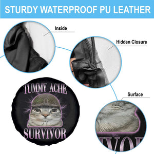 Tummy Ache Survivor Cat Meme Spare Tire Cover Funny Trending Oddly Specific Brainrot Memes TS10 Print Your Wear