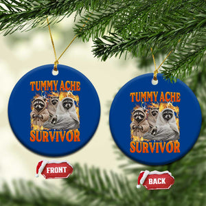 Tummy Ache Survivor Raccoon Meme Ceramic Ornament TS10 1pc Blue Print Your Wear