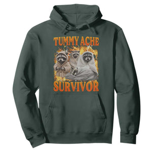 Tummy Ache Survivor Raccoon Meme Hoodie TS10 Dark Forest Green Print Your Wear