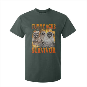 Tummy Ache Survivor Raccoon Meme T Shirt For Kid TS10 Dark Forest Green Print Your Wear