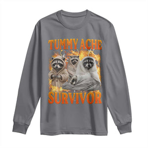 Tummy Ache Survivor Raccoon Meme Long Sleeve Shirt TS10 Charcoal Print Your Wear