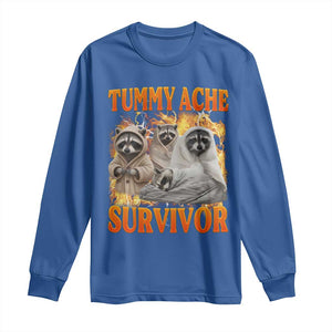 Tummy Ache Survivor Raccoon Meme Long Sleeve Shirt TS10 Royal Blue Print Your Wear