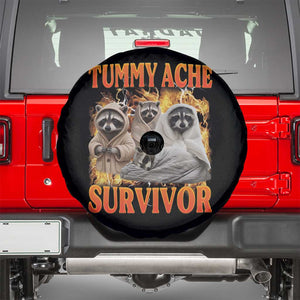 Tummy Ache Survivor Raccoon Meme Spare Tire Cover TS10 Black Print Your Wear