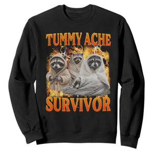 Tummy Ache Survivor Raccoon Meme Sweatshirt TS10 Black Print Your Wear