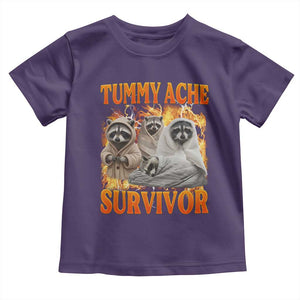 Tummy Ache Survivor Raccoon Meme Toddler T Shirt TS10 Purple Print Your Wear