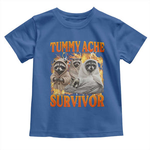 Tummy Ache Survivor Raccoon Meme Toddler T Shirt TS10 Royal Blue Print Your Wear